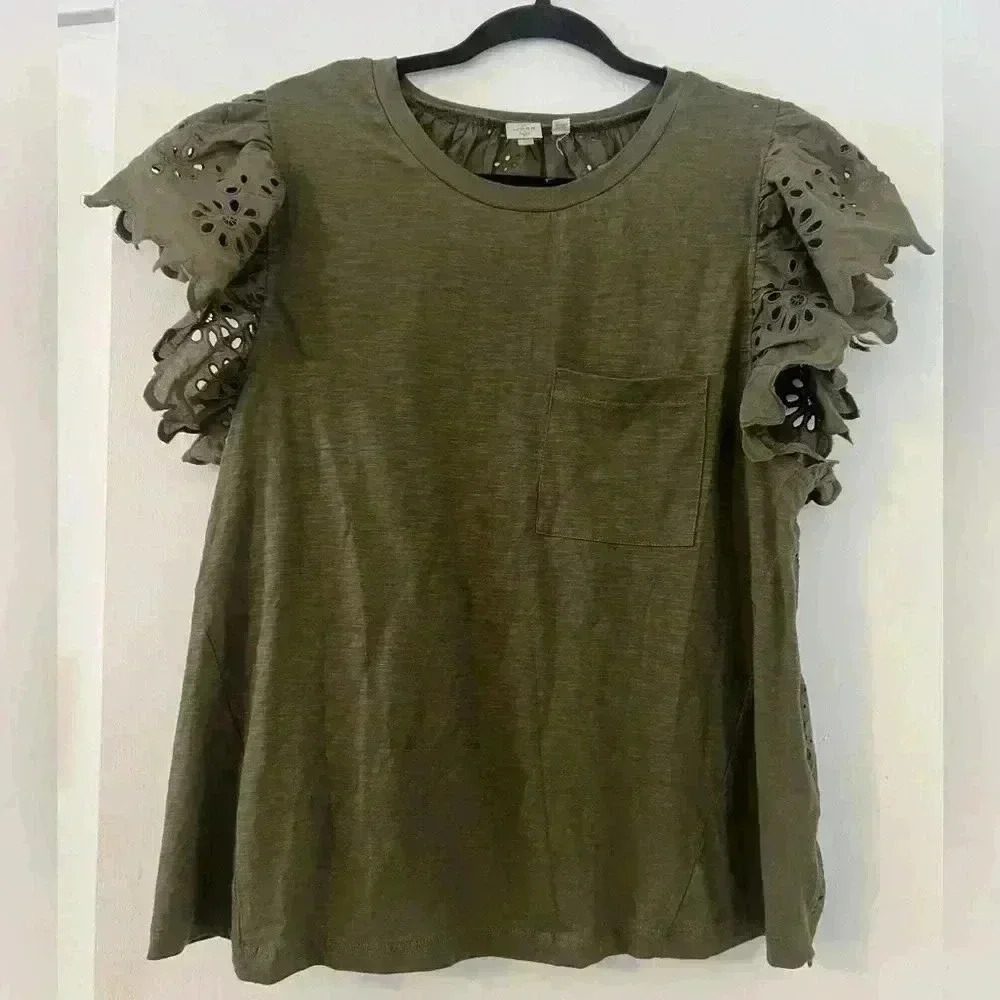 Seen Worn Kept brand olive greenn shirt size L (J144)